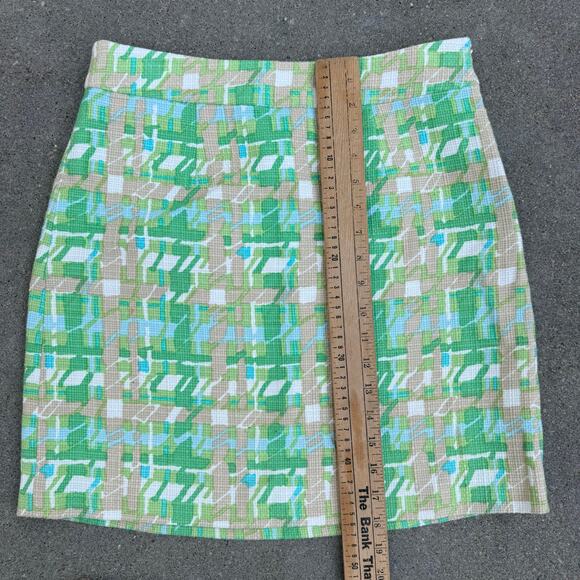Kate Spade New York Skirt The Rules Green Tan Cream Tweed Mini Skirt Size 6 - Picture 10 of 11
